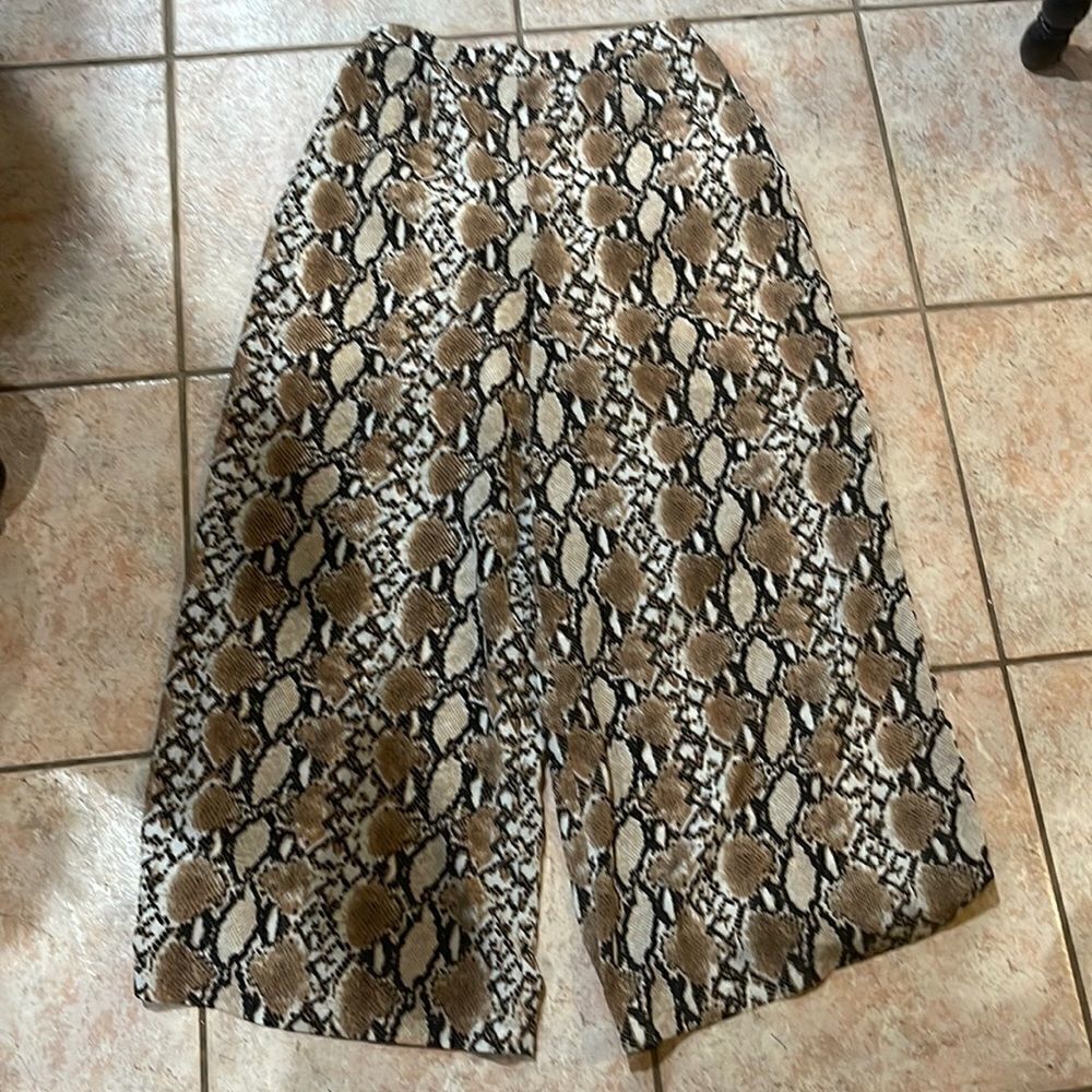 Sugar-Lips python print wide leg pants